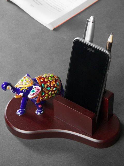 

Bigsmall Unisex Red Wooden Hand-Painted Elly Phone Holder