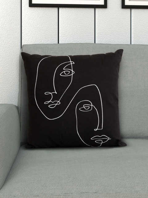 

Home Centre Black & White Printed Filled Floor Square Cushion