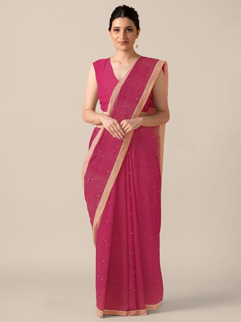 

Taneira Red Pure Cotton Taant Saree