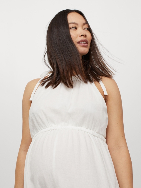 

H&M White Maternity Empire Midi Dress