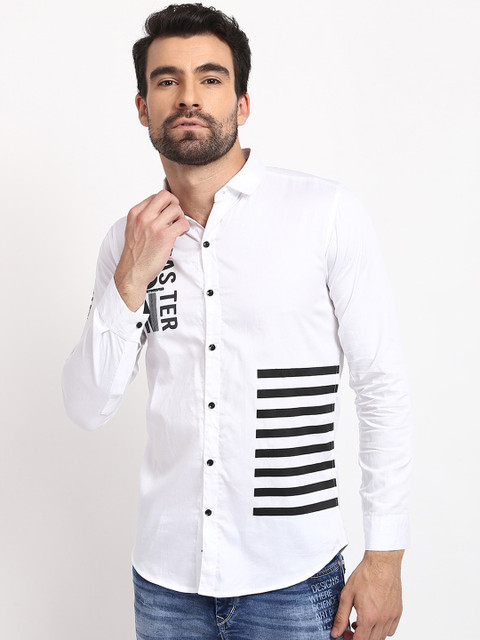 

V2 Value & Variety Men White Slim Fit Printed Casual Shirt