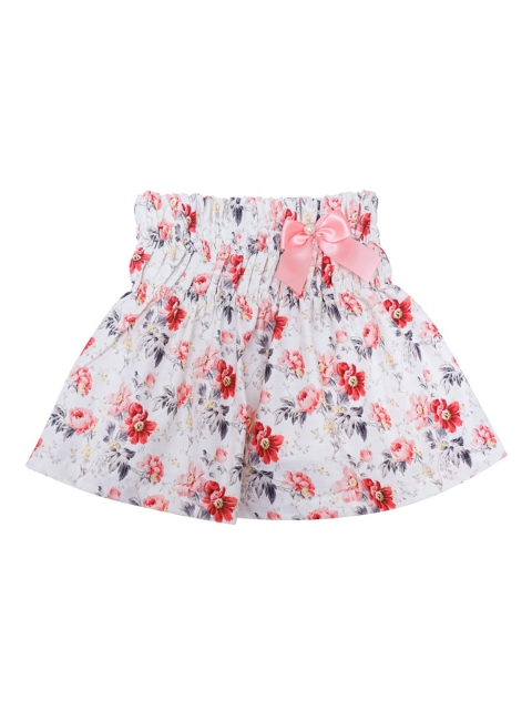

Daffodils GIRLS WEAR Girls Cream-Coloured & Pink Printed Knee-Length Flared Skirt