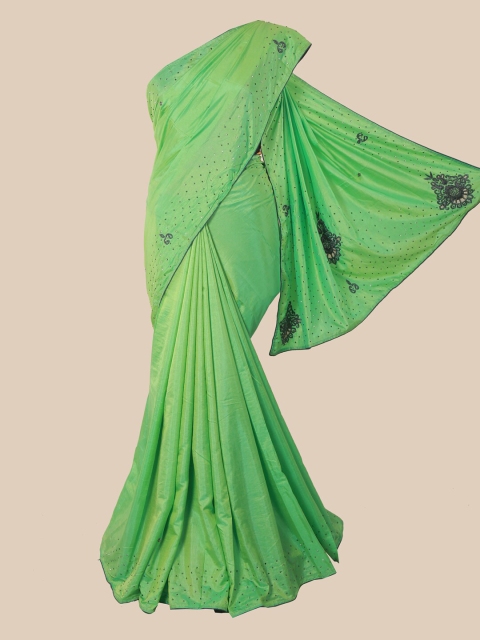 

Pothys Green Art Silk Saree With Embellished Border
