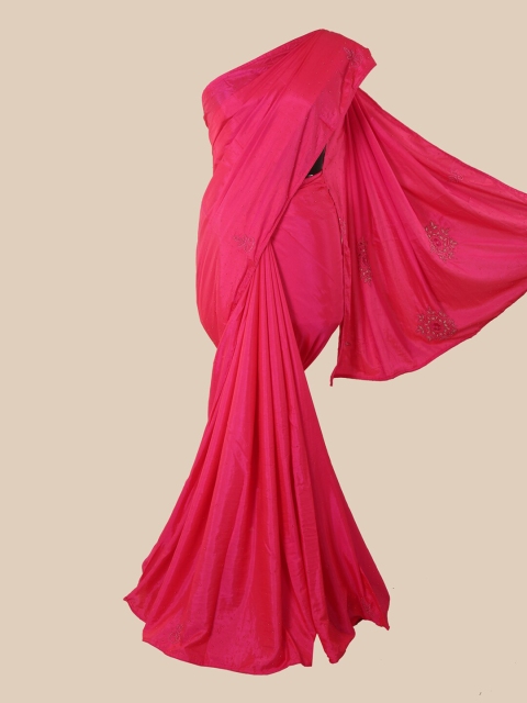 

Pothys Pink Embellished Beads and Stones Art Silk Saree