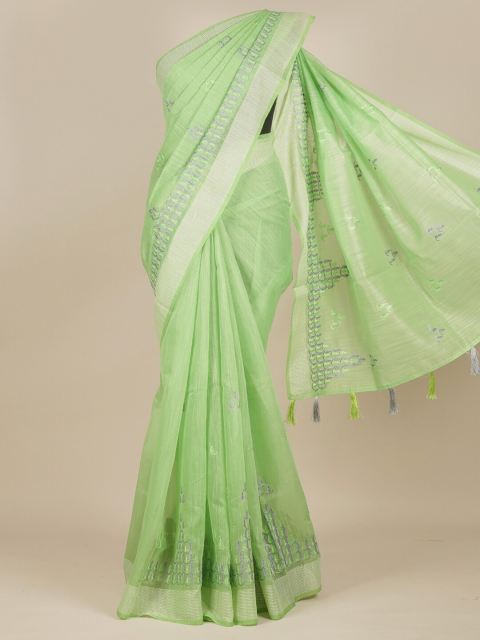 

Pothys Green & Grey Ethnic Motifs Pure Cotton Saree