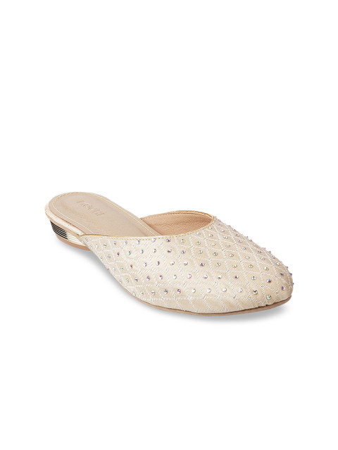 

Mochi Beige Embellished Comfort Mules