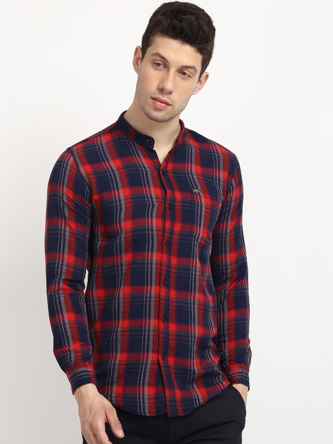 

V2 Value & Variety Men Red & Blue Checked Casual Shirt