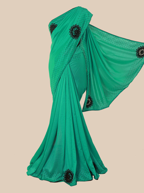 

Pothys Green Embellished Art Silk Saree