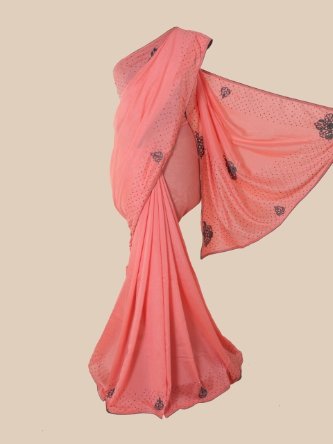 

Pothys Pink Beads and Stones Art Silk Heavy Work Saree
