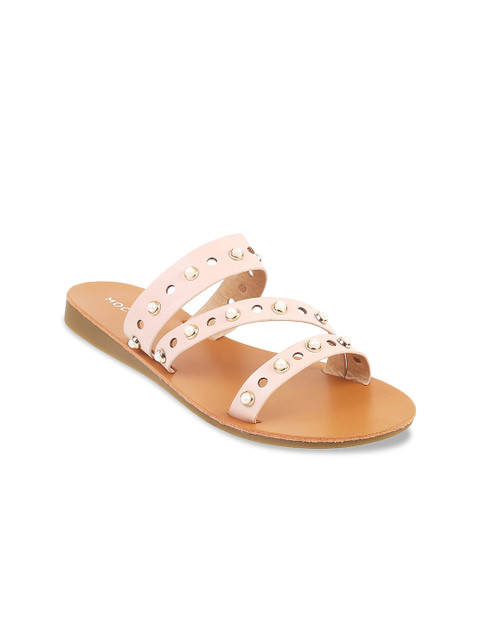 

Mochi Women Beige Open Toe Flats