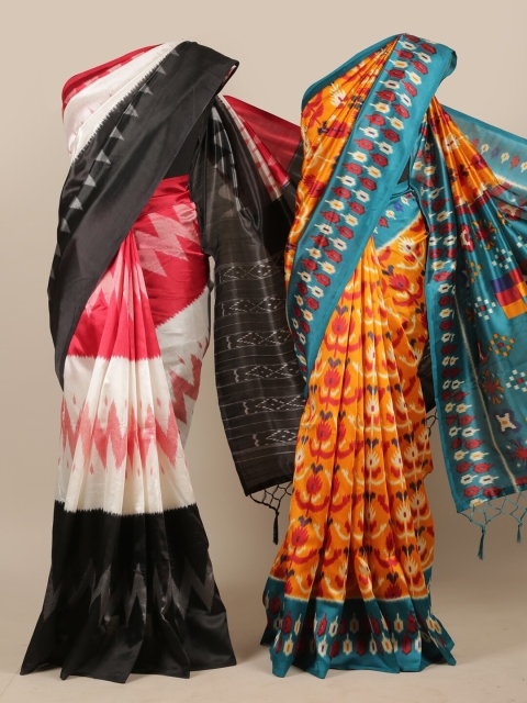 

Pothys Black & White Ethnic Motifs Jute Silk Saree-Pack of 2