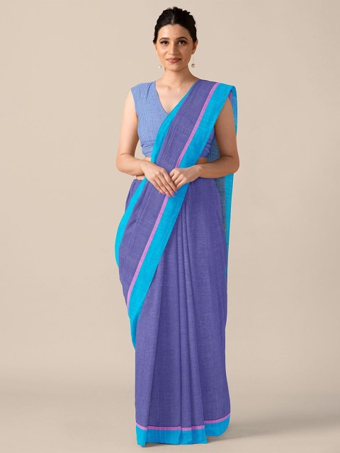 

Taneira Blue Pure Cotton Narayan Peth Saree