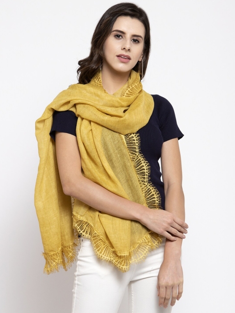

Global Republic Women Mustard Yellow Acrylic Stole