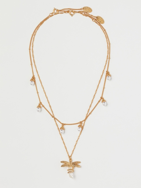 

H&M Gold-Toned Embellished Layered 2-Pack Necklaces