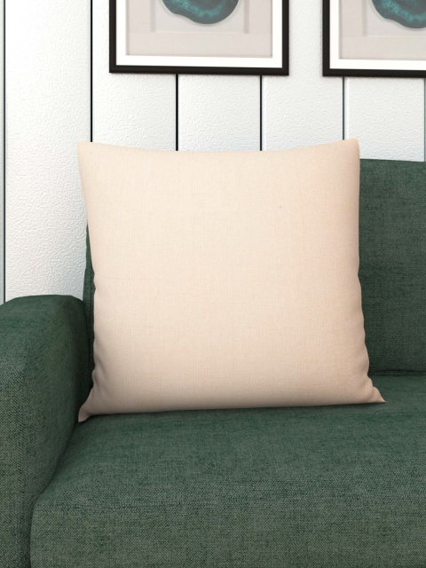 

Home Centre Beige Solid Chennile Filled Cushion