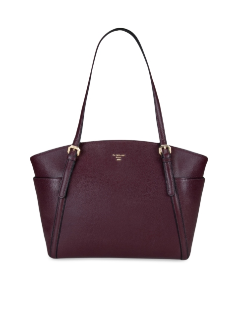

Da Milano Burgundy Leather Structured Shoulder Bag