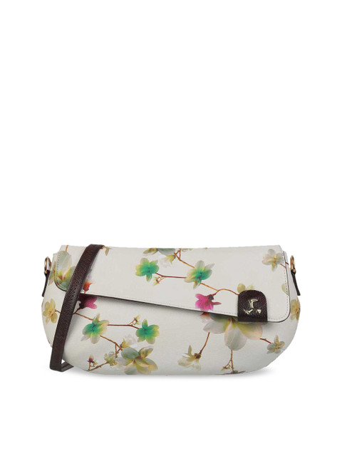 

Mochi Beige Floral Printed PU Structured Sling Bag