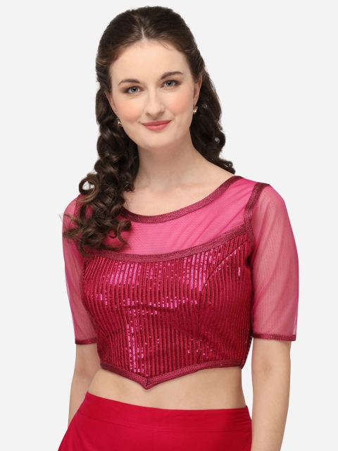 

Fab Dadu Women Pink Embroidered Blouse