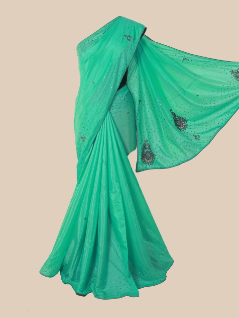 

Pothys Green Art Silk Saree With Embellished Border