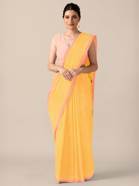 

Taneira Peach Woven Design Pure Cotton Saree