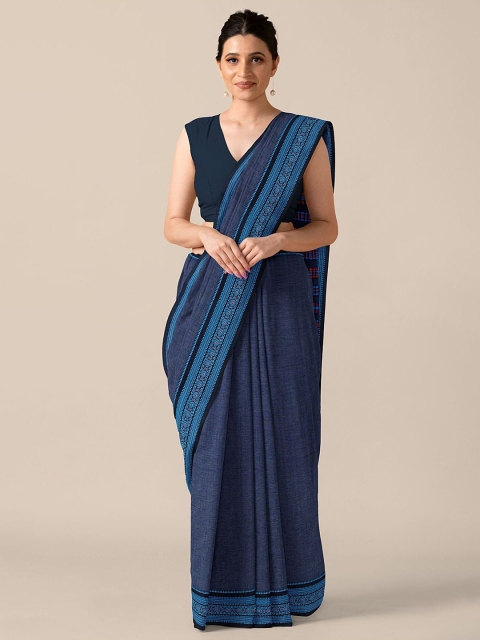 

Taneira Navy Blue Pure Cotton Saree