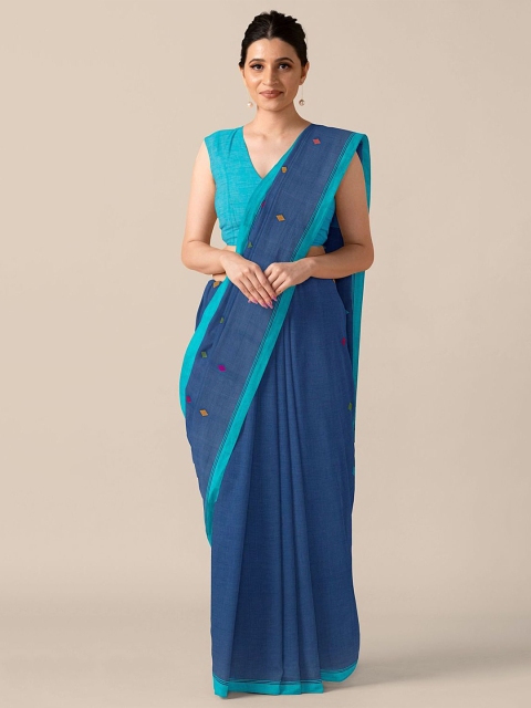 

Taneira Blue Woven Design Pure Cotton Taant Saree