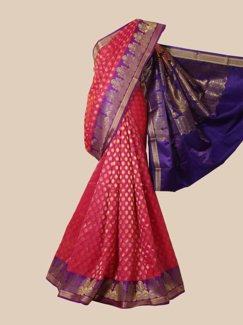 

Pothys Pink & Blue Woven Design Banarasi Saree