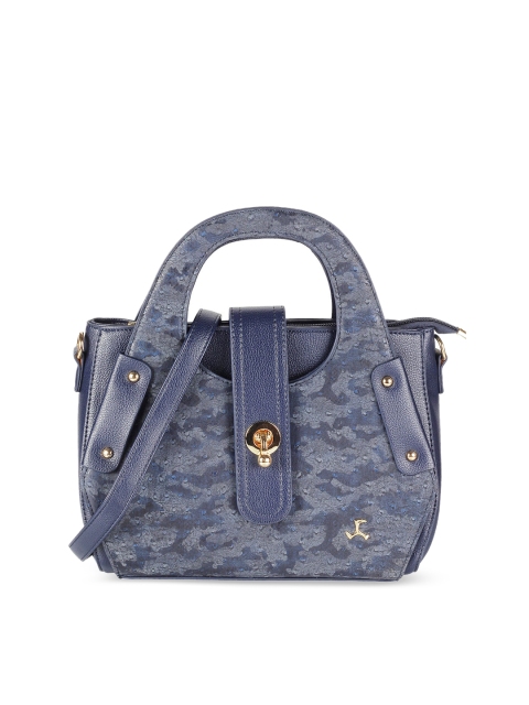 

Mochi Blue Textured PU Structured Handheld Bag