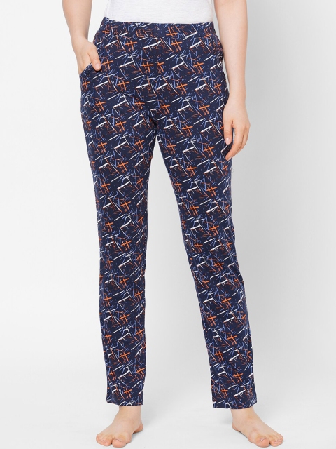 

Sweet Dreams Women Blue & Orange Printed Lounge Pants