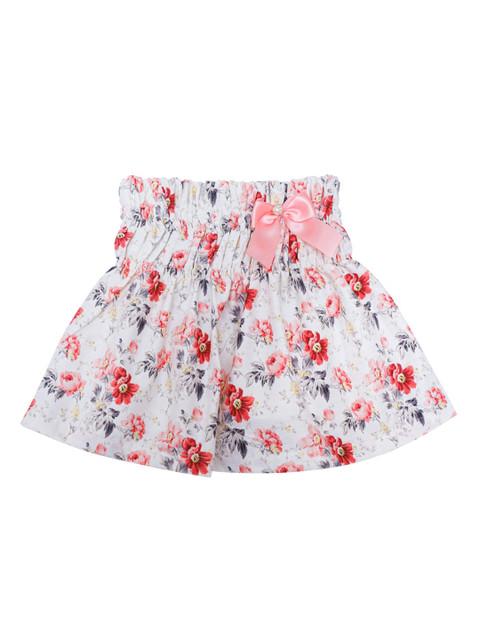 

Daffodils GIRLS WEAR Girls White & Red Printed Flared Knee-Length Skirt