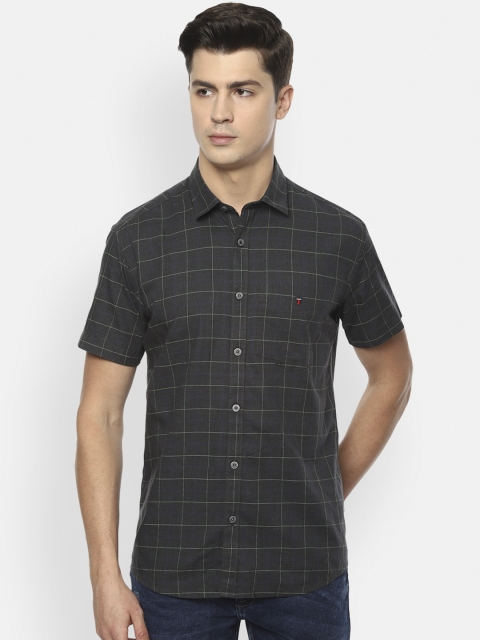 

Louis Philippe Sport Men Charcoal Black Slim Fit Checked Cotton Casual Shirt