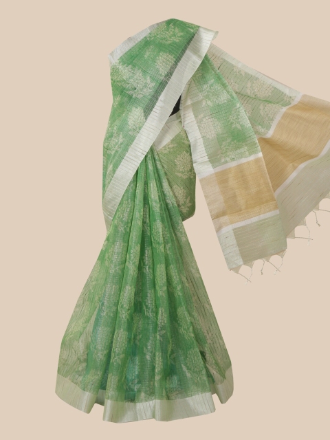 

Pothys Green Ethnic Motifs Tissue Saree