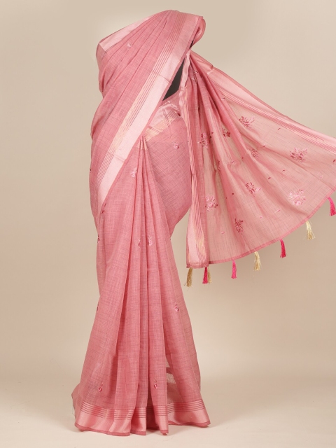 

Pothys Pink Embroidered Pure Cotton Saree