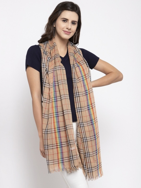 

Global Republic Women Beige & Black Checked Stole