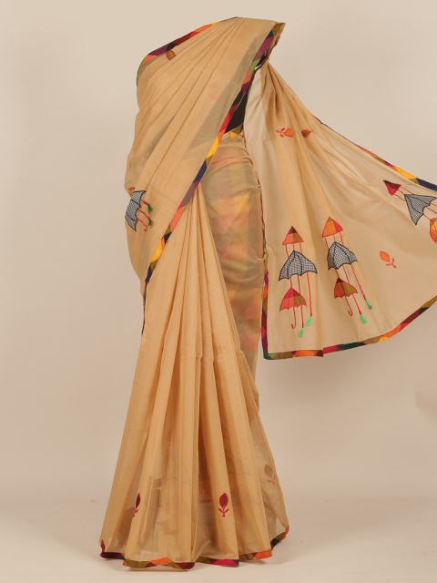 

Pothys Beige Quirky Printed Saree