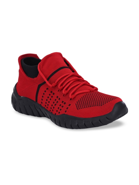 

AfroJack Men Red Textured Sneakers