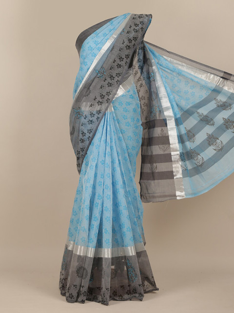 

Pothys Blue & Black Floral Saree
