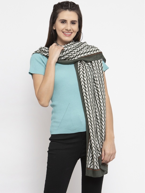 

Global Republic Women Green & White Printed Stole