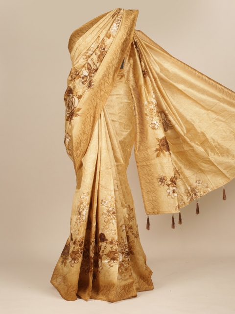 

Pothys Cream & Brown Floral Saree