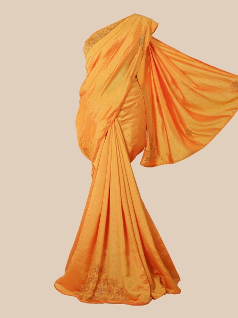 

Pothys Yellow Embellished Beads and Stones Saree