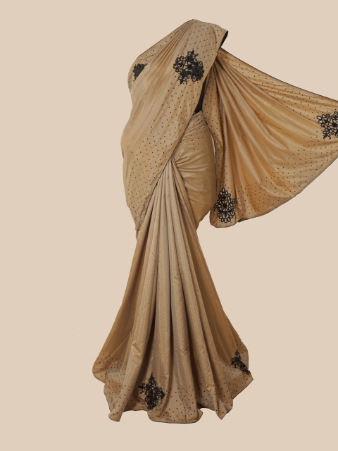 

Pothys Tan Beads and Stones Art Silk Heavy Work Saree