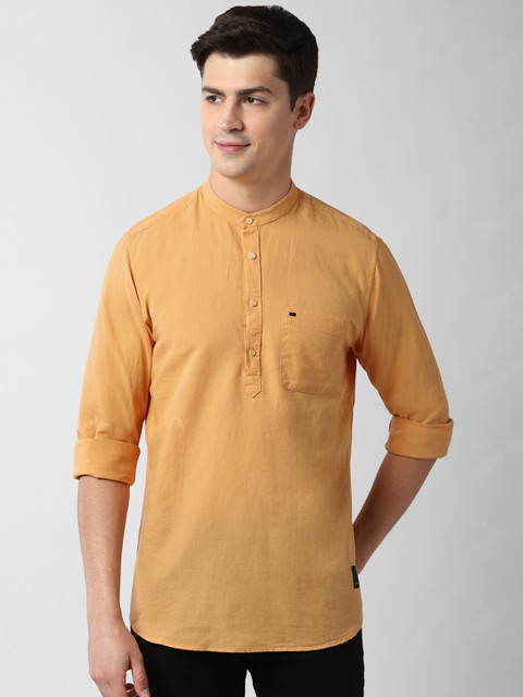 

Peter England Casuals Men Mustard Slim Fit Casual Shirt