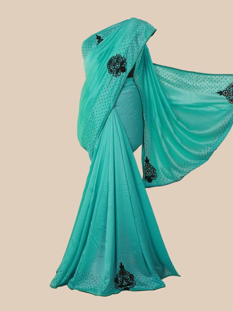 

Pothys Blue Embellished Beads and Stones Art Silk Saree