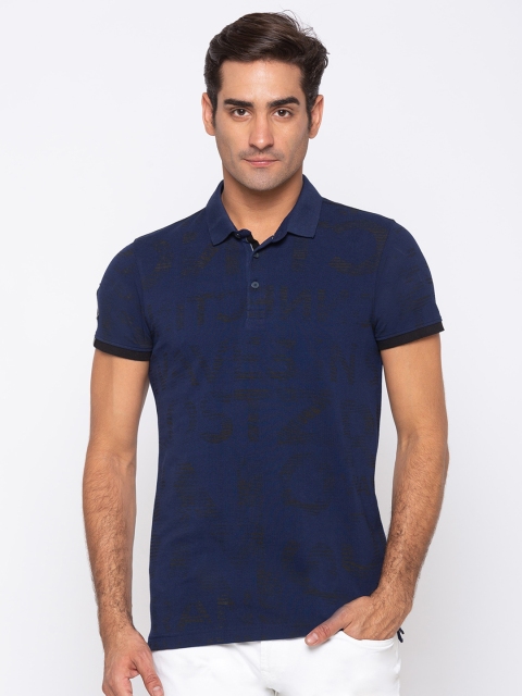 

SPYKAR Men Blue NA Polo Collar Slim Fit T-shirt NA