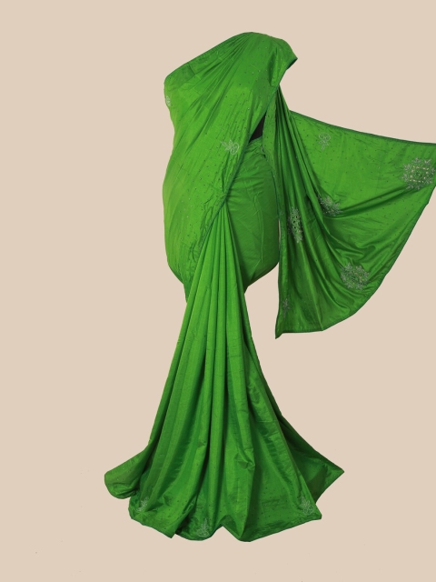 

Pothys Green Embellished Art Silk Saree