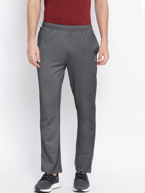 

Spolei Men Charcoal Grey Solid Slim-Fit Cotton Track Pants