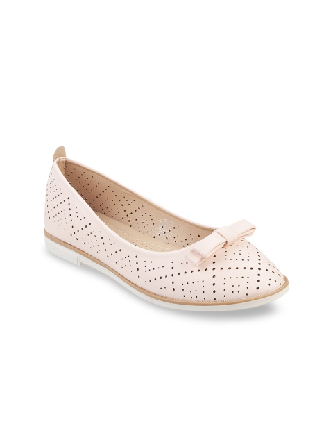 

WALKWAY Women Pink Textured Ballerinas with Bows