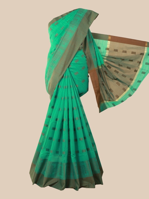 

Pothys Green & Gold-Toned Printed Saree
