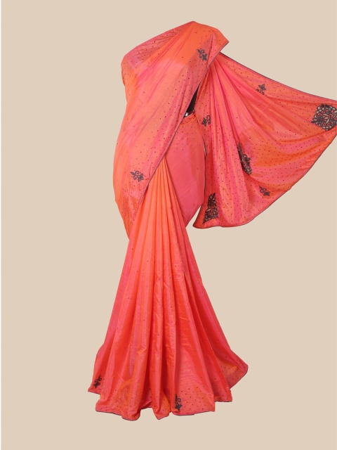 

Pothys Peach Embellished Beads and Stones Art Silk Saree
