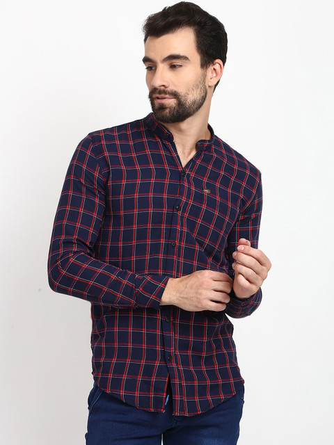 

V2 Value & Variety Men Red Checked Casual Shirt
